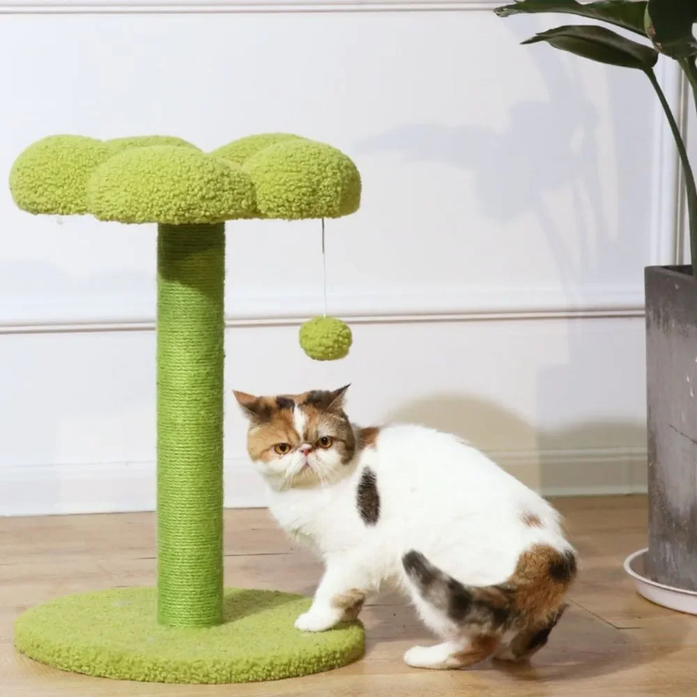 NWT- Cat Flower Scratching Post, Perch and Activity Tree with Teaser Ball Toy